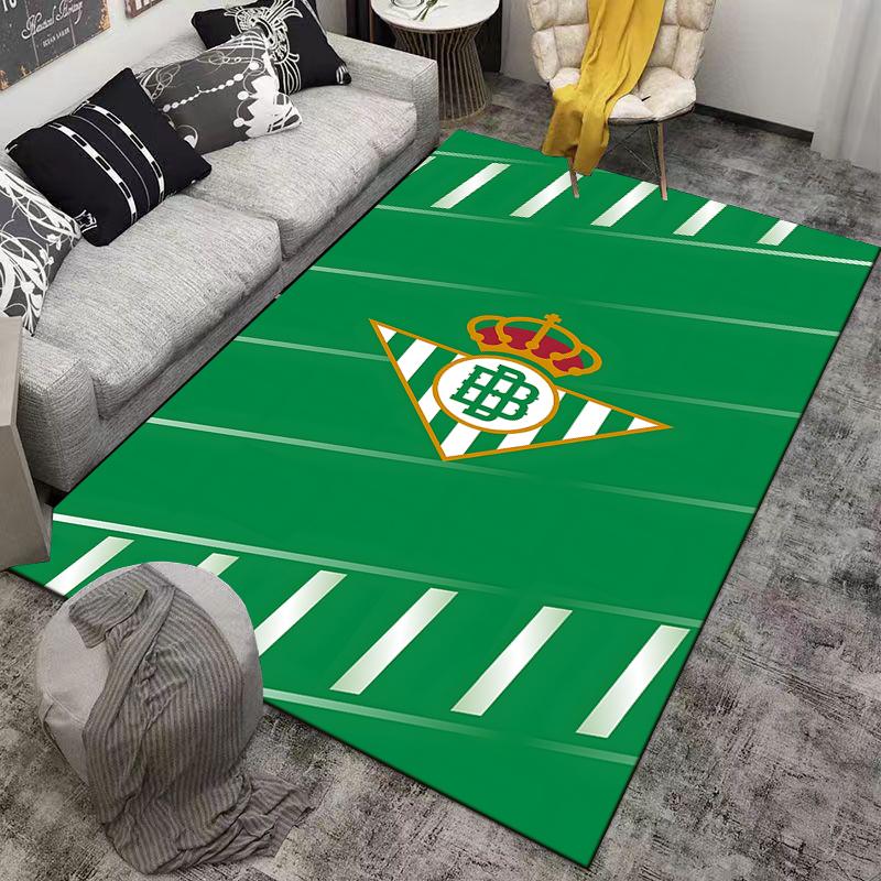 Green Carpet with Crown Emblem Triangular Stripe Pattern Stylish Suitable for Use As an Anti-slip for Living Room Bedroom Sofas