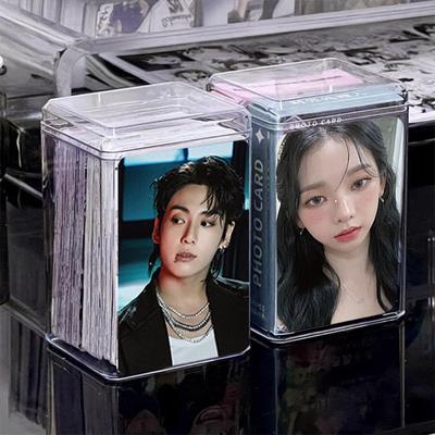 Transparente Kunststoff-Kartenaufbewahrungsbox 3 Zoll Kpop Idol Fotokarten Aufbewahrungskoffer Schreibtisch-Organizer Klassifizierungsbox Schreibwaren