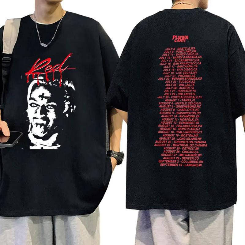 Rapper Playboi Carti Antagonist Tour Tshirt 2023 Concert Fans T Shirt Unisexs Fashion Hip Hop Short Sleeve Oversized Tshirts