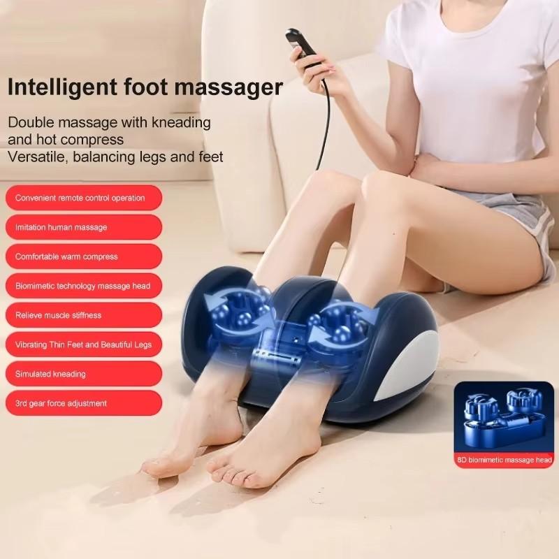 

Durable And Safe Super Big Electric Foot Leg Massager Deep Tissue Shiatsu Kneading Relax Heated Roller Calf Relieve Stress Care Foot Machine Tool EU Plug