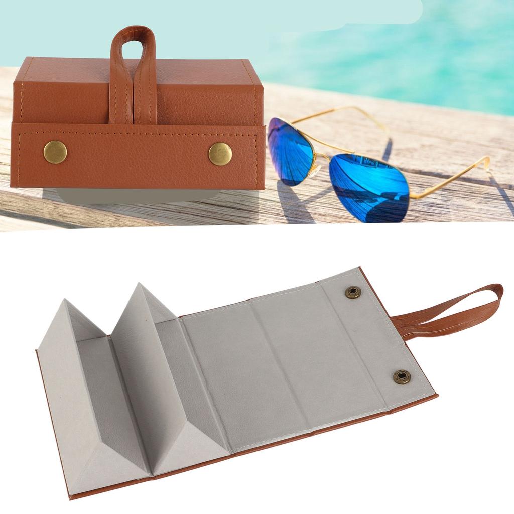 Portable Sunglasses Travel Organizer Storage Case Box for Glasses Storage DisplayBrown
