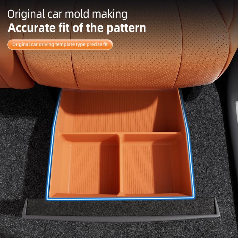 For AITO M8 5Seat 2025 2026 Under Seat Storage Box Bag Car Accessories Drawer Type Organizer Storage Lower Box Tray