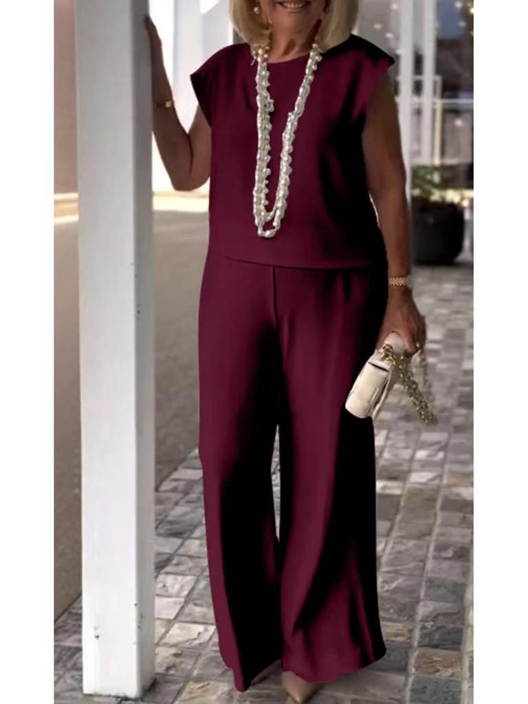 2025 Spring/Summer Elegant Sleeveless Retro European & American Fashion Women's Two-Piece Set