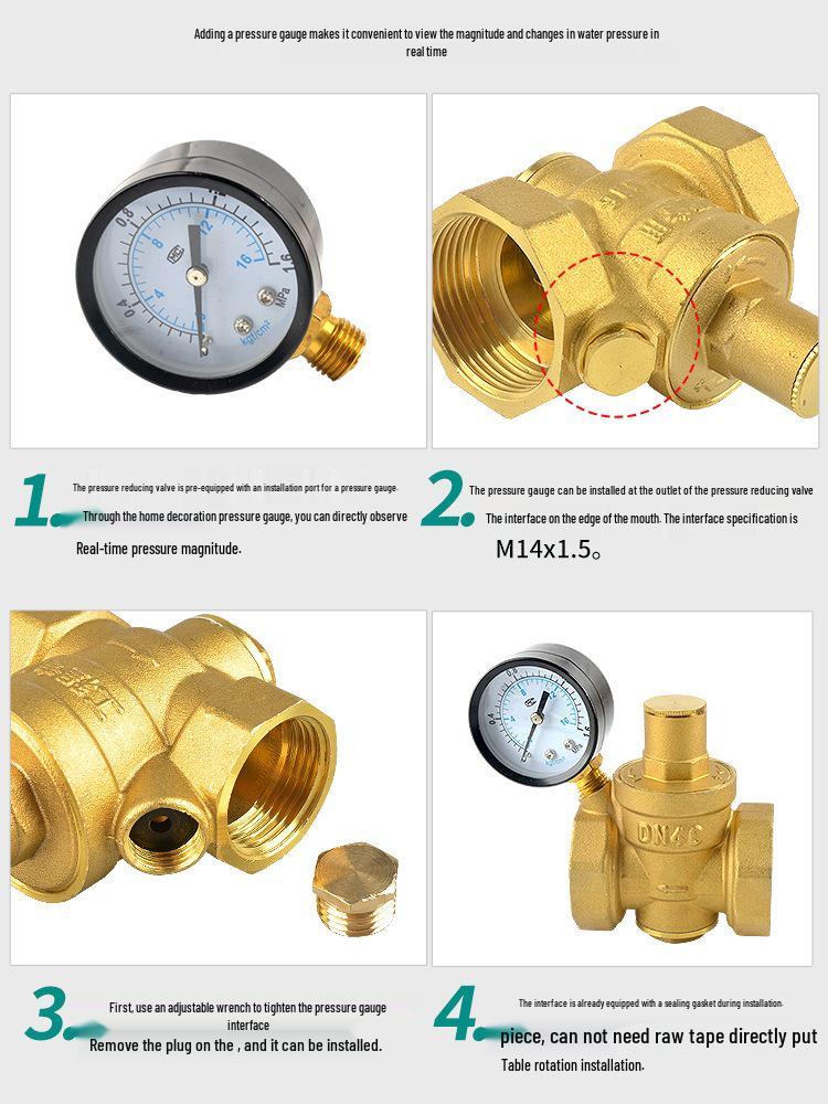 Adjustable Brass Water Pressure Reducing Valve for Heaters & Purifiers