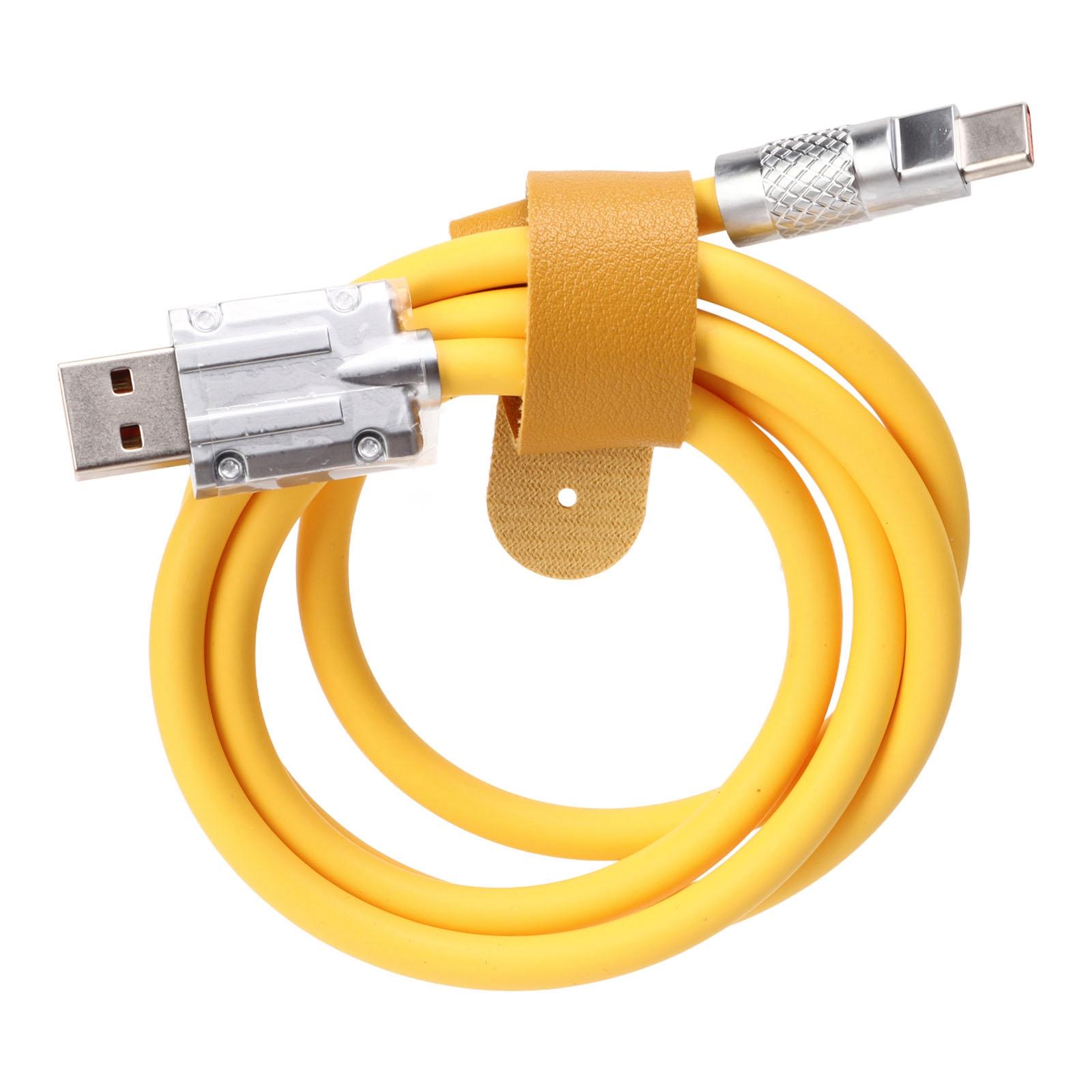 

USB C Charging Cord 66W Fast Charging Liquid Silicone Thickened Type C Charging Cable for Phone Power Bank Camera 4.76ft жёлтый