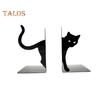 1 Pair Metal Bookends Whimsical Cat Design Decorative Bookends Rounded Edges Book Holders Office Library Decoration