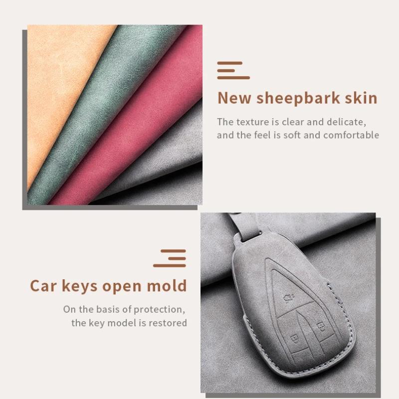 Leather Car Remote Key Case Cover for Changan CS35PLUS CS35 Plus CS55 PLUS CS75 PLUS Eado UNI-T UNI K Oushang X5 X7 EV