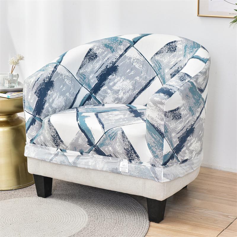 1PC Nordic Geometric Club Chair Cover Spandex Stretch Single Seat Tub Couch Slipcover Living Room Armchair Protector Cover Home