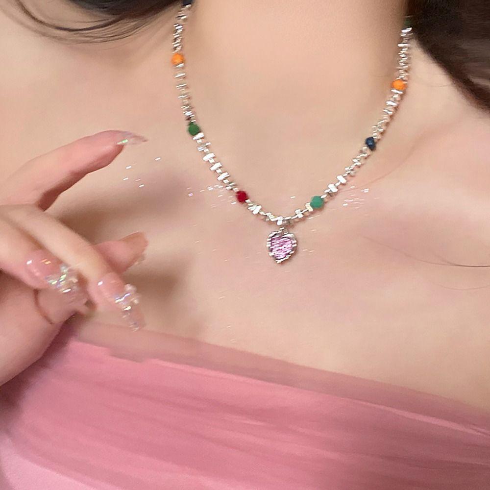

All-match Clavicle Chain Love Star Collarbone Chain Fashion Heart Necklace Women Girls