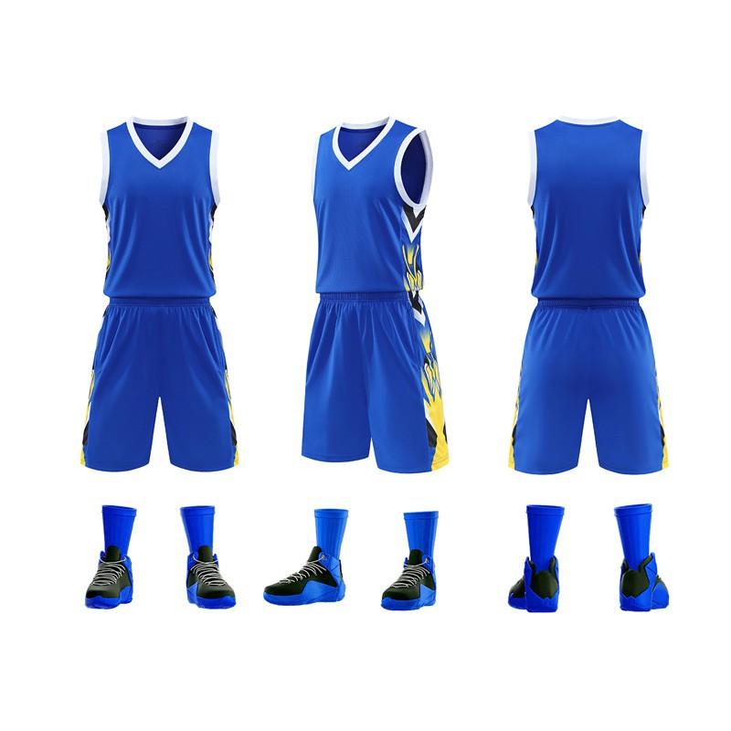 Set Completo Basket da Uomo Traspirante in Rete Scollo a V Senza Maniche Top Pantaloncini Abbigliamento Sportivo Squadre Universitarie Allenamento