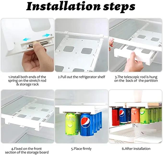 Refrigerator Storage Box Organizer Can Space-saving Organizer Can Beverage Can Finishing Four Case Fridge Kitchen Storage