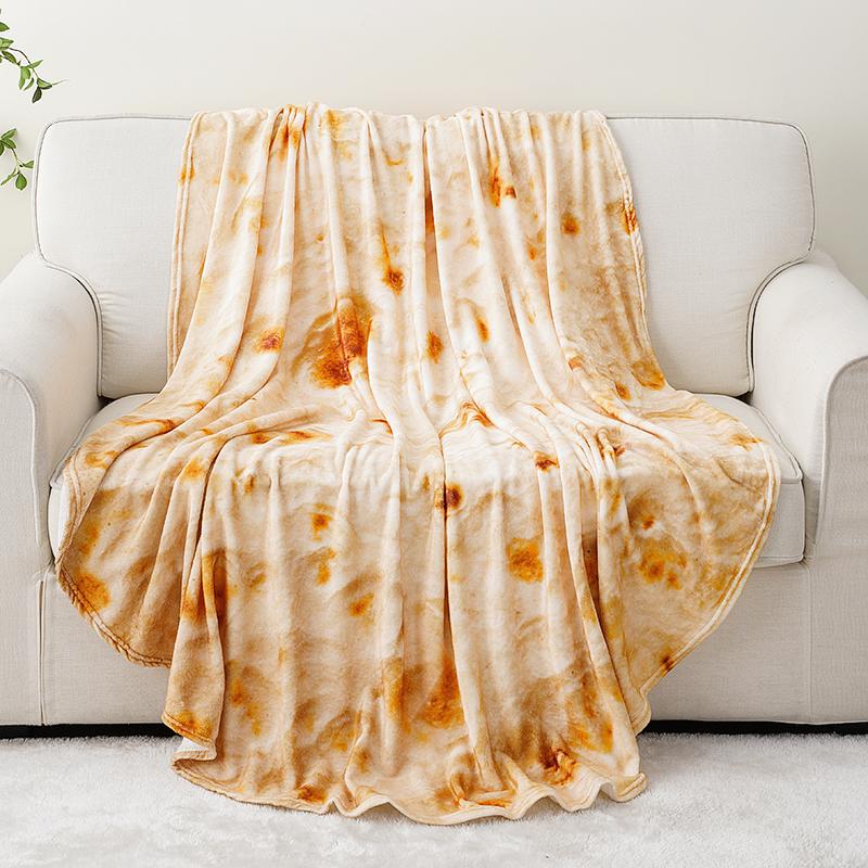 Battilo Tortilla Blanket Funny Food Throw Blankets For Bed Sofa Soft Flannel Bedspread Warm Round Blanket Bed Plaid Decor