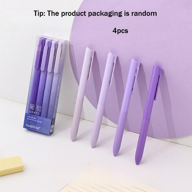 12pcs/4pcs Fruit Series Neutral Pen Fresh Set | Black Ink 0.5Mm Bullet Tip Smooth And Non-Bleeding | 12-Color Pen Bodies