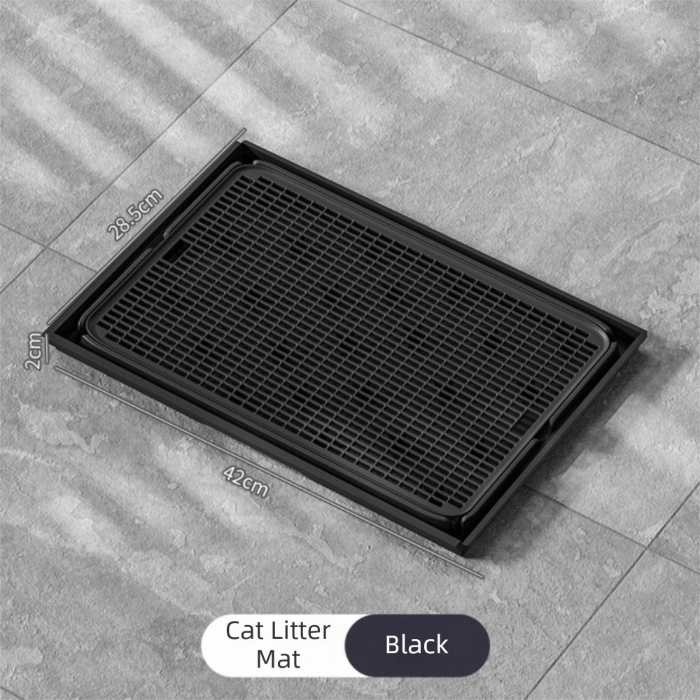 Cat Supplies Non Slip Cat Litter Mat Double Layer Easy Clean Cat Litter Catcher Mat Washable Litter Boxes Mat Cat чёрный