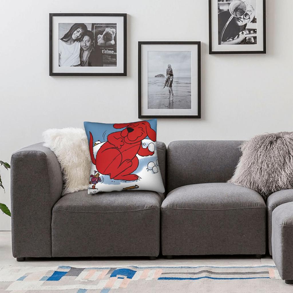 C-Clifford the Big Red Dog Pillow Case Novelty Pillow Cover Soft Pillowcases For Chair Sofa Home Decor