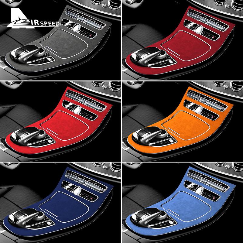 Italy Super Suede Cover For Mercedes Benz E Class W213 2016-2018 Car Center Console Gear Shift Panel Sticker Trim Accessories