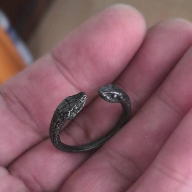 

Meier Vintage double-headed snake ring - unisex open design, unique snake-shaped index finger ring adjustable open end