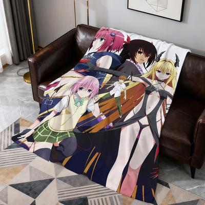 Anime Cute Girl Momo Velia d-Deviluke To Love Ru Soft Warm Plush Blanket Dormitory Sofa Living Room Hogar Bedroom Gift Nap Home