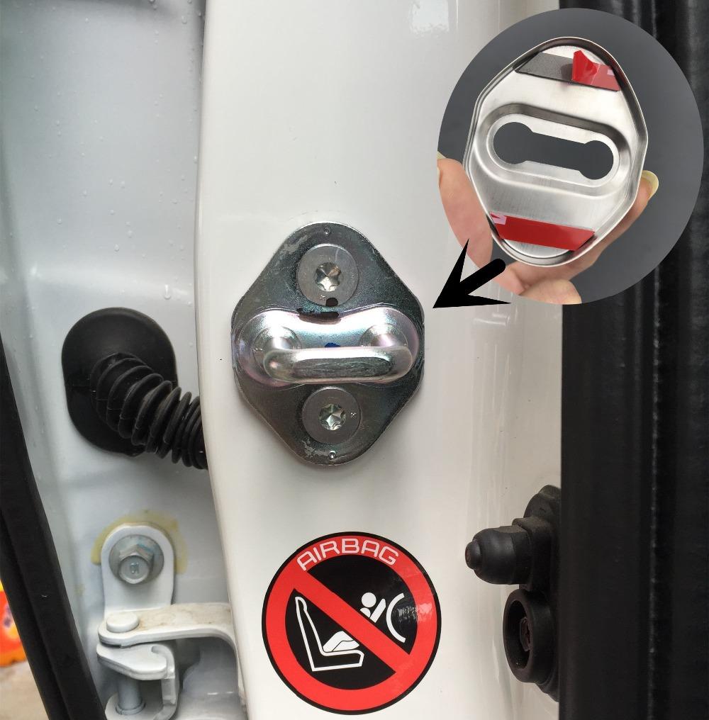 AAAO1 Car Door Lock Protective Cover for Toyota Camry  Chr Corolla Rav4 Yaris Prius Sticker Stainless Steel Accessories Car Styling
