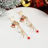 Christmas geometric irregular spiral stud earrings pentagonal heart flow su new year party earrings