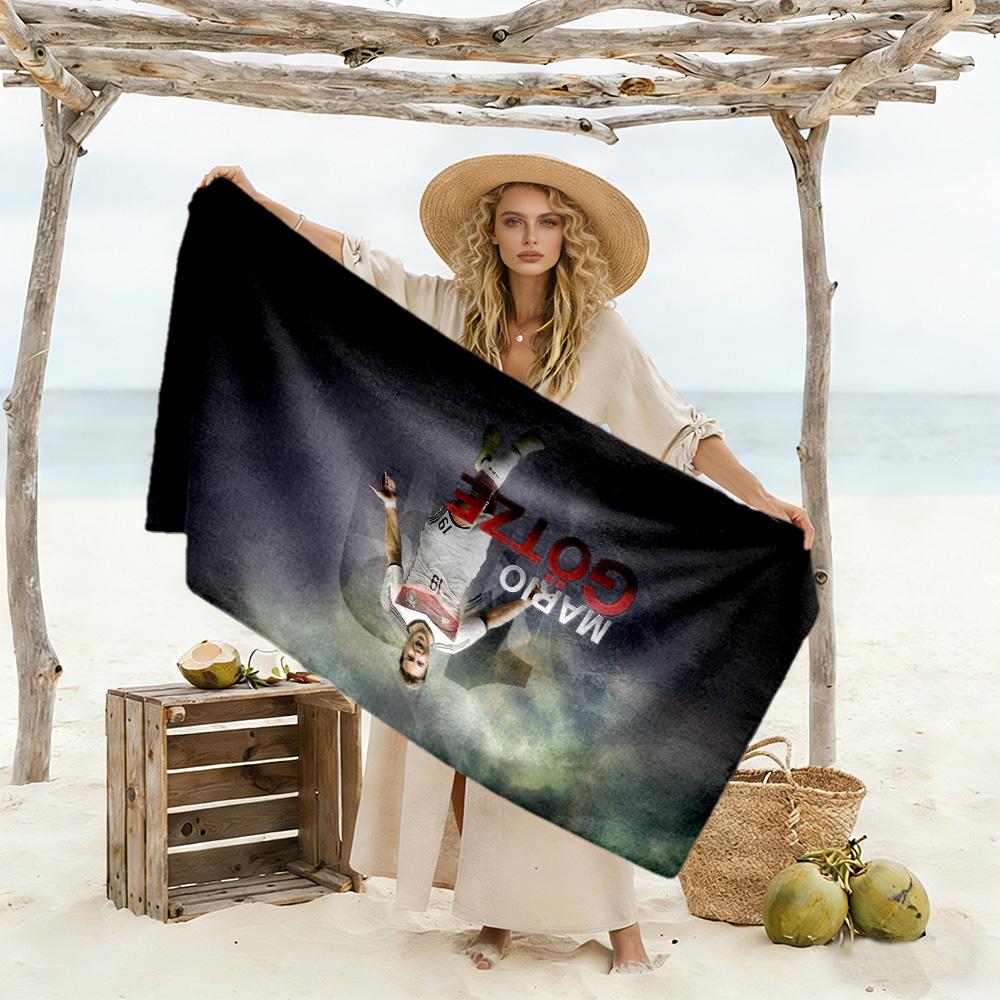 Football Player Session Beach Towel Quick-Dry Soft Microfiber Comfortable Lightweight Perfect for Traveling Yoga Camping and Swimming
