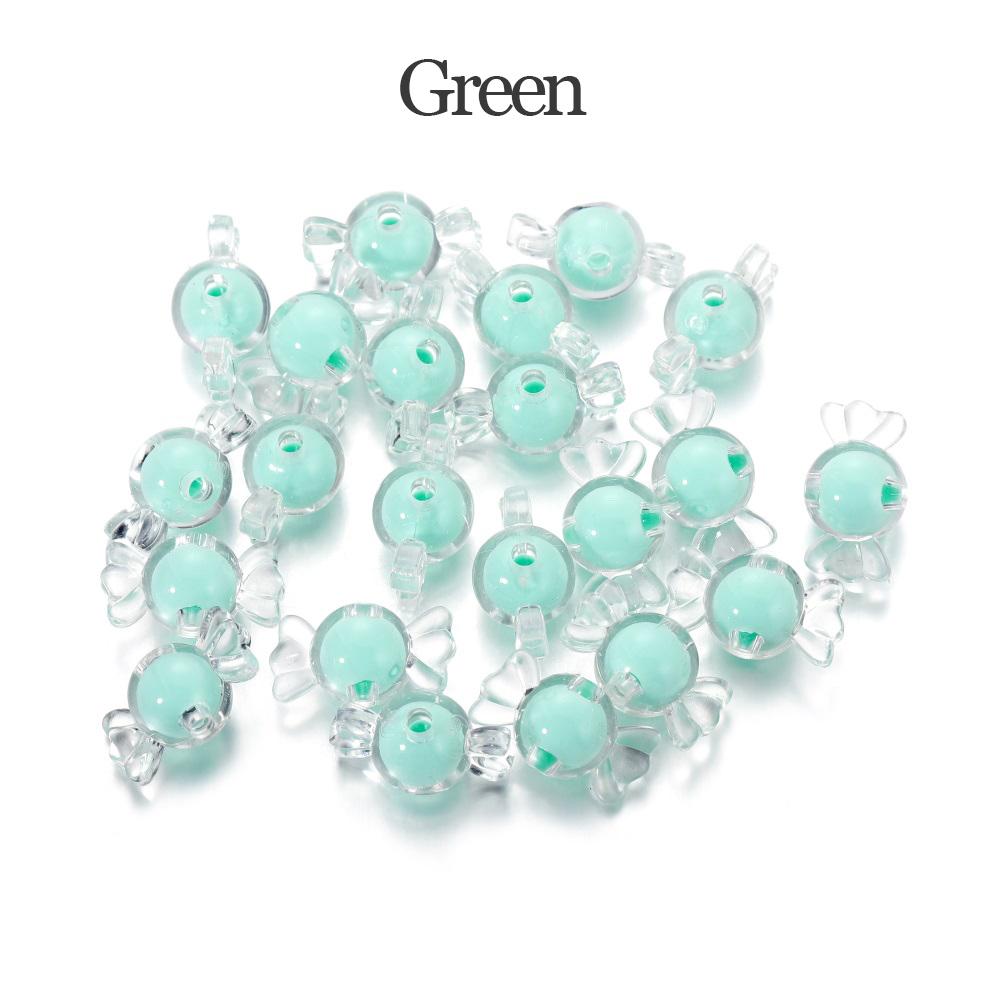20Pcs Acrylic Spaced Beads Transparent Candy Heart Shape Beads Handmade For DIY Necklace Earrings Jewelry Making Accessories