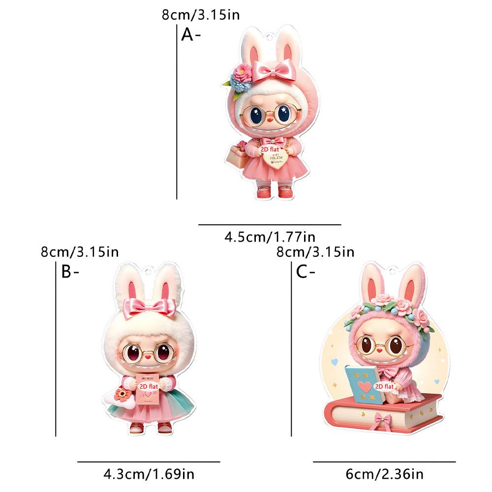 

Бестселлер 3 шт. Милый мультяшный розовый человекоподобный кулон-брелок LABUBU 2D акриловый креативный аксессуар для сумок 3pcs