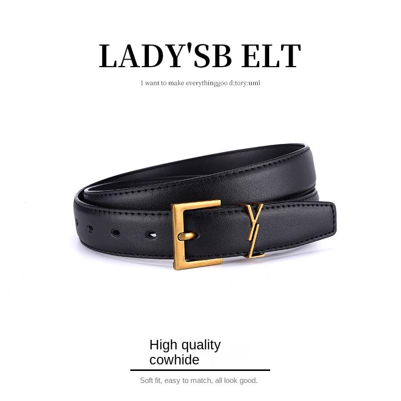 New Women's Belt Genuine Leather Gold Needle Buckle Versatile Jeans Fashion Decoration Designer Women's Belt