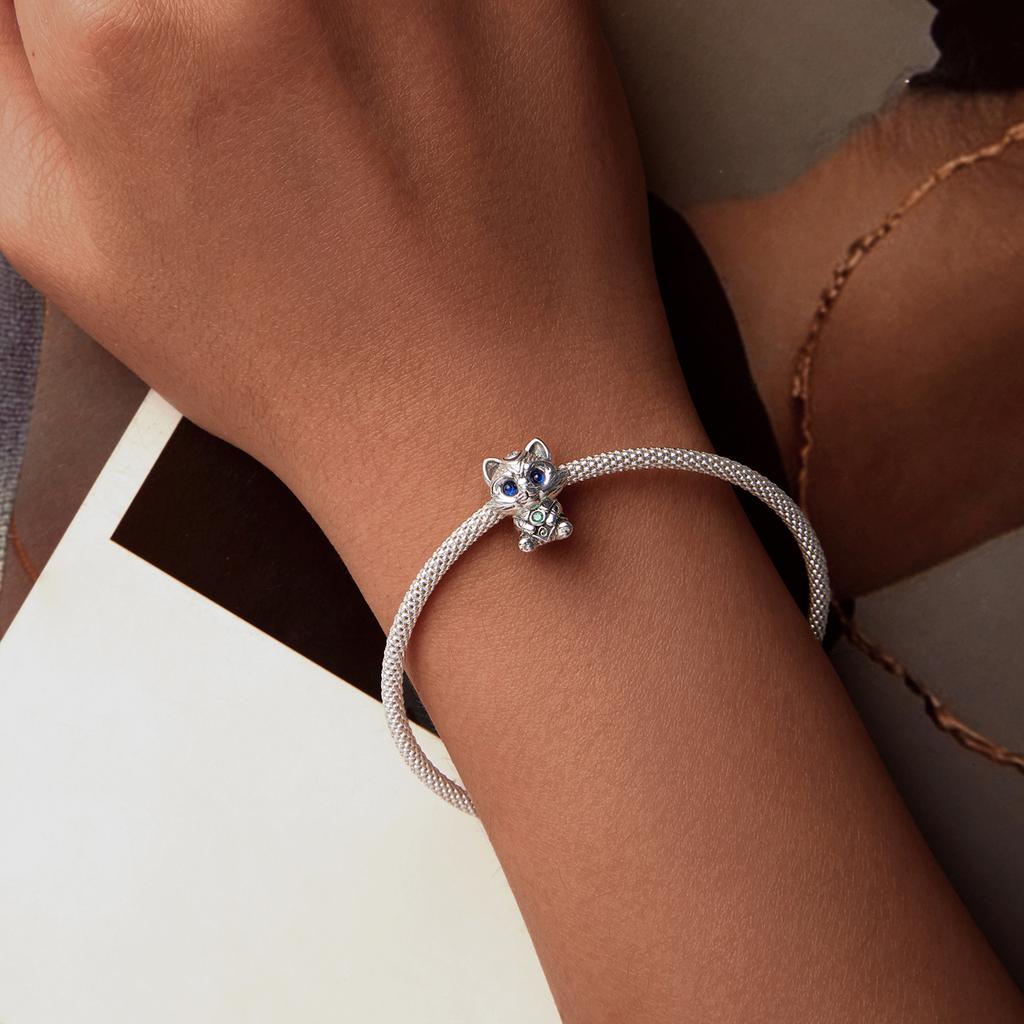 Charms Do Pandora Zawieszka Charms Niebieskooki Kotek Srebro 925 Charmsy Trusky