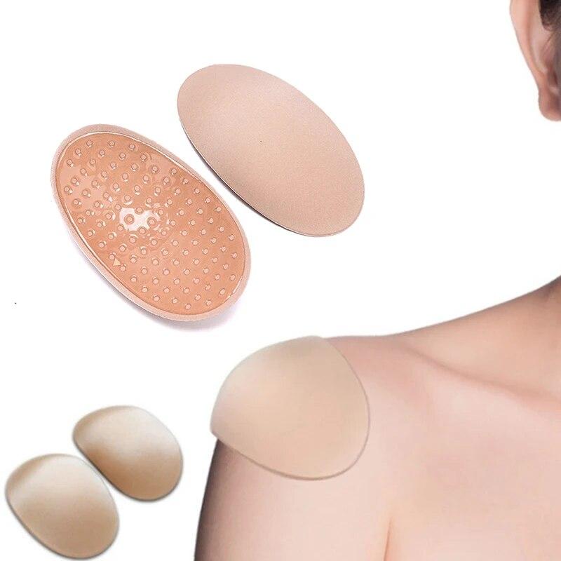 1 pereche de tampoane de umăr din silicon moale anti-alunecare Îmbunătățitor de umeri Îmbrăcăminte Perne push-up reutilizabile autoadezive Unisex