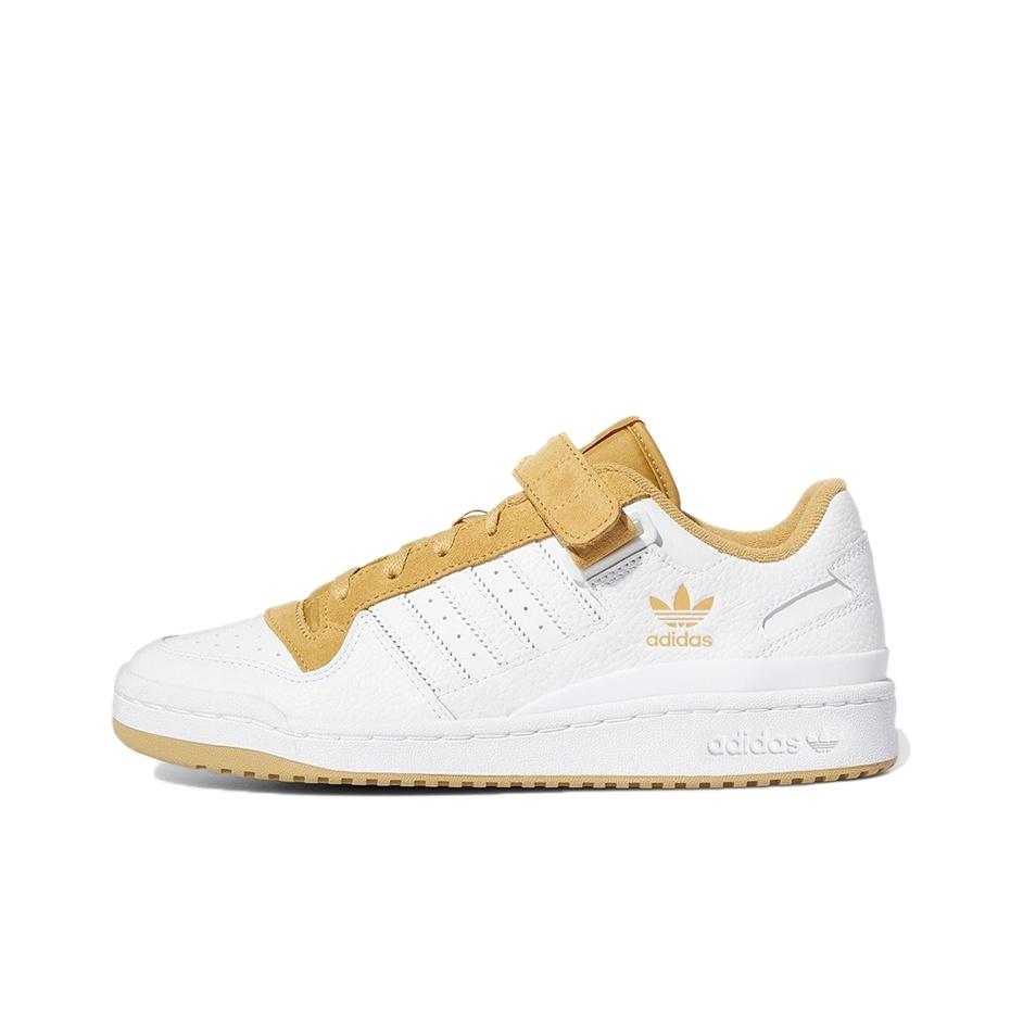 adidas Originals Forum Low Leather Casual Versatile Velcro Lightweight Durable Low-Top Skate Shoes Unisex Sneakers White Brown GX9399