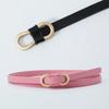 Multi-color Women Fashion Thin Belt Casual Decoration Dress Shirt 8-character Buckle Small Belts Solid Pu Leather Ladies Belts