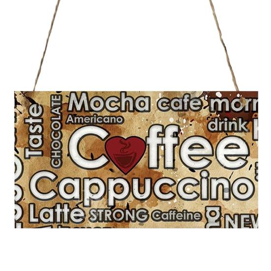 Front Door Sign Smooth Edge Exquisite Pattern Lanyard Design Burr Free Not Easily Deformed Coffee Bar Hanging