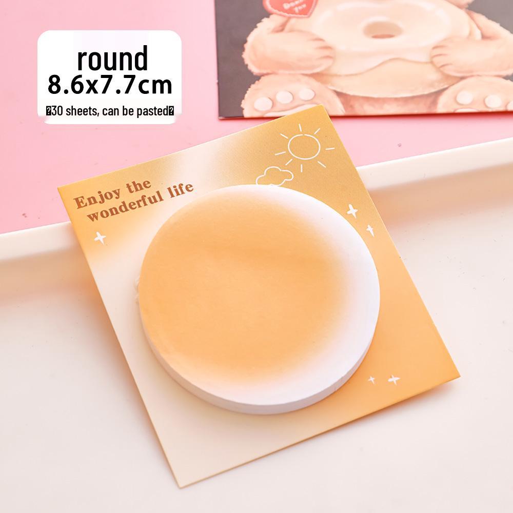 Gradient Sticky Notes: Cute Irregular Shape, Strong Adhesive, Reusable Memo Paper for Students.