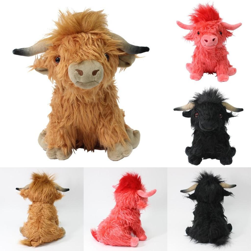Adorable Highland Cow Plush Toy Realistic Highland Cattle Stuffed Animal In Various Colors