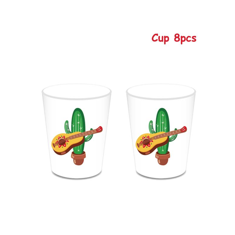 Mexico Fiesta Cactus Theme Party Disposable Tableware Paper Plates Cup Napkins Taco Balloon Mexican Party Favors Decor Supplies