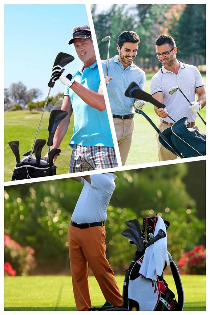 YFFSFDC Golf Cover Golf Head Cover Set of 3 Utility Driver Long Neck Golf Accessories for Hybrid with Conversion Doug (Blue)