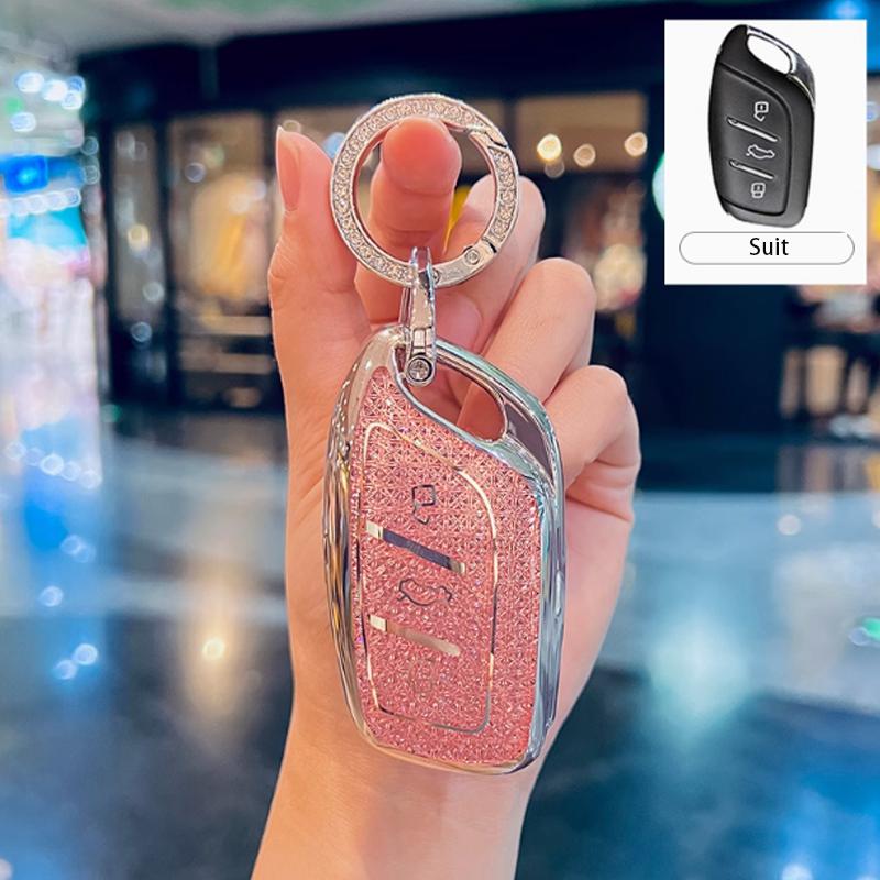 Diamond Pink Style For Mg Zs Hs Gt Mg4 Mg5 Mg6 Plus Ve Zx Ehs Ezs Remote Smart Car Key Case Cover Fob Accessories