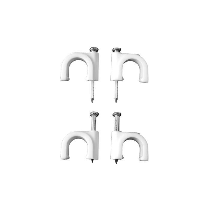 GENERIQUE - Agrafe Serre-Câble Blanche Pour Tuyau Tubulaire 2x6 N° 10 (BOÎTE 100 U.)