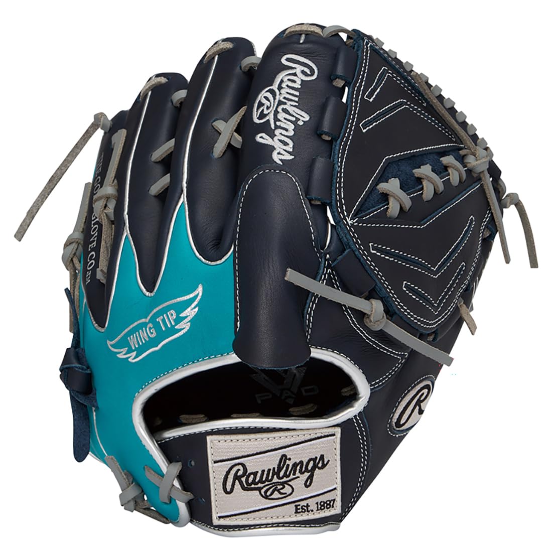 

Мягкая бейсбольная перчатка Rawlings HYPER TECH COLOR SYNC для подающих, GR6HTCA15W, Сине-зеленая, 11,75 дюйма, Для правши
