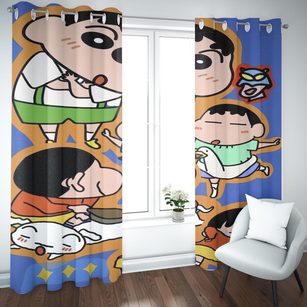Cartoon Crayon Shin-chan Curtain Home Printing Curtains Living Room Children Bedroom Style Decoration Window Blackout