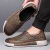 One-pedal Hollow Men's Shoes Summer Casual Hole Shoes British Feng Trend Versatile Breathable Men's Cool Leather Shoes