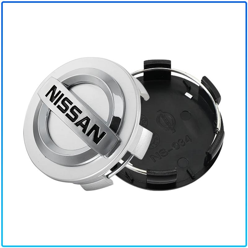 4 Pièces 60MM Cache-Moyeux de Roue de Voiture Anti-Poussière Emblème à Clipser Cache-Roue pour Nissan Nismo Qashqai X J10 J11 Trail Tiida Teana Skyline Juke X-trail