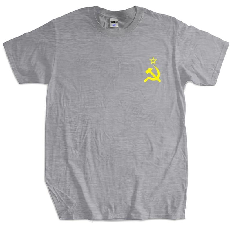 Soviet Flag Hammer and Sickle Communist Communism USSR CCCP Fashion Unisex Teeshirt Euro Size Male Black Tshirt S