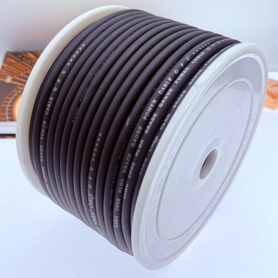8GA Matte Pure Copper Car Audio Subwoofer Power Cable