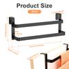 2Pcs Double Layer Towel Rod Stainless Steel Over Cabinet Towel Rack Storage Organizer Bathroom Door Hanging Kitchen Rag Shelf