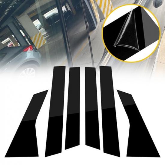 6pcs Glossy Post Black Pillar 2018- Fit Honda Accord Window Door Trim Cover