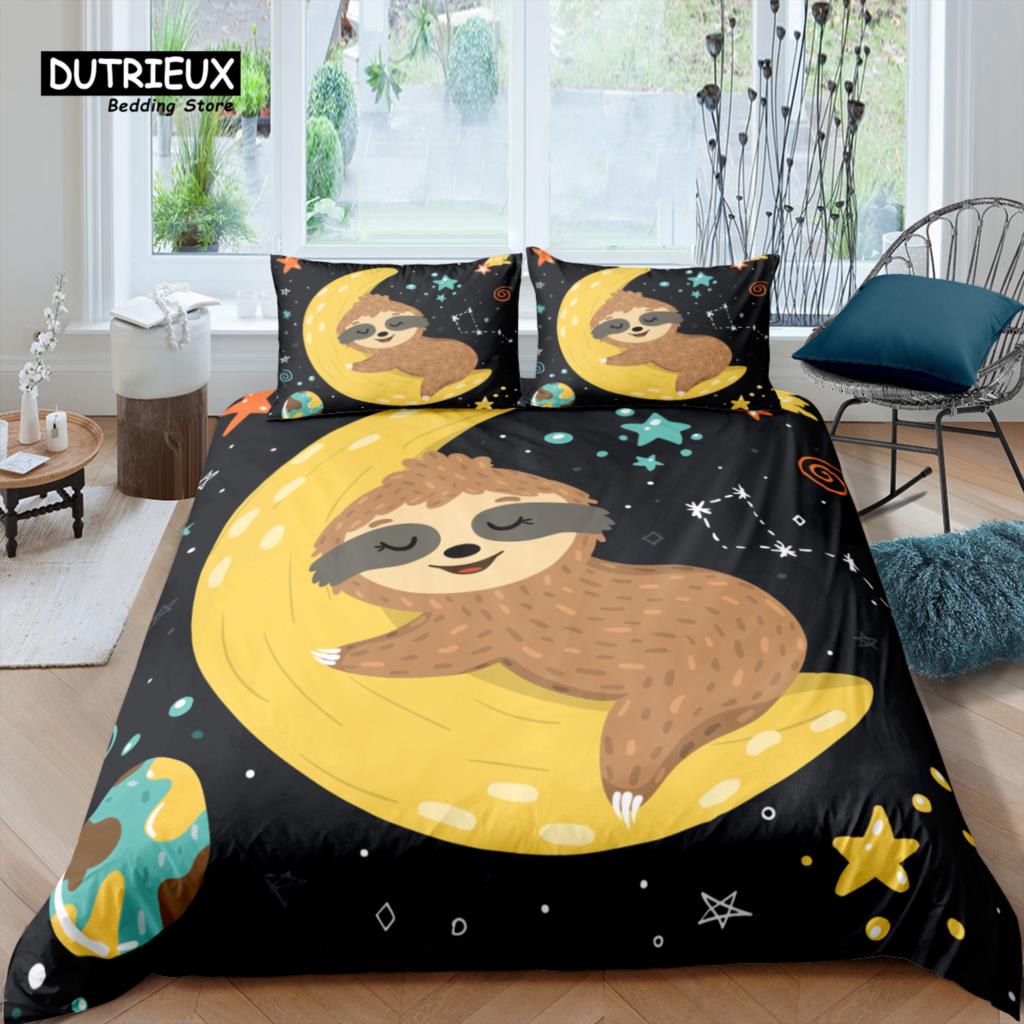 Home Living Luxury 3D Sloth Bedding Set Duvet Cover Set Pillowcase Kids Bedding Set Queen and King EU/US/AU/UK Size