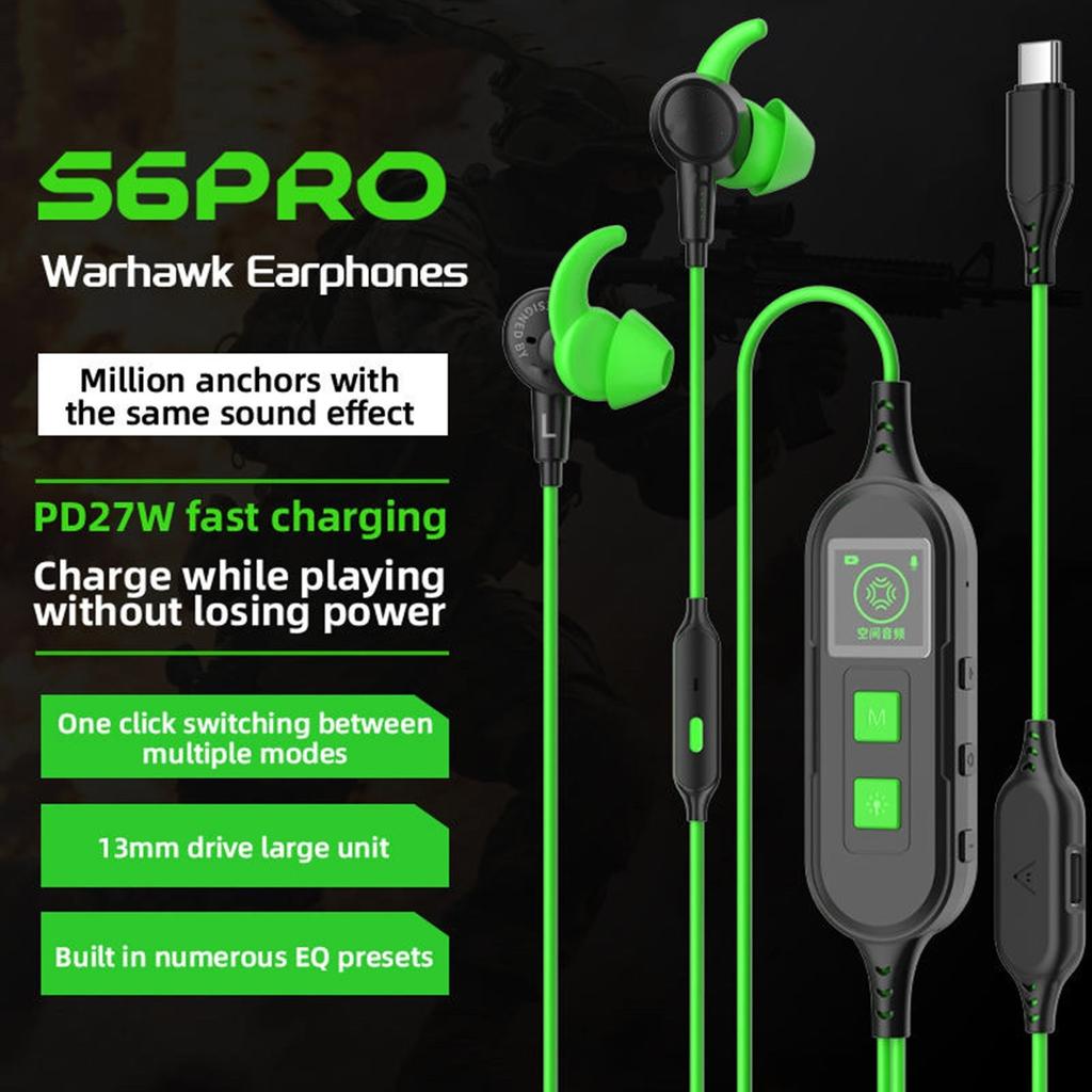 Game Earphone Sound Card With Microphone In Ear Corded Gaming Headphone Sound Equipment For Mobile Phone PC Desktop