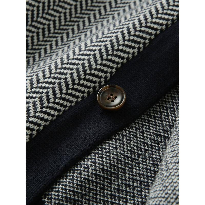 Nordic Orders Heavy Industry Jacquard Foreign Trade Tail Goods Men's Autumn and Winter Cotton Thickened Knit Cardigan Sweater Outerwear Tide